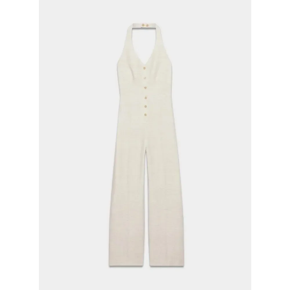 Aritzia Wilfred CruiseLinen Upscale Jumpsuit Natural Ecru Linen Lyocell, sz 4
